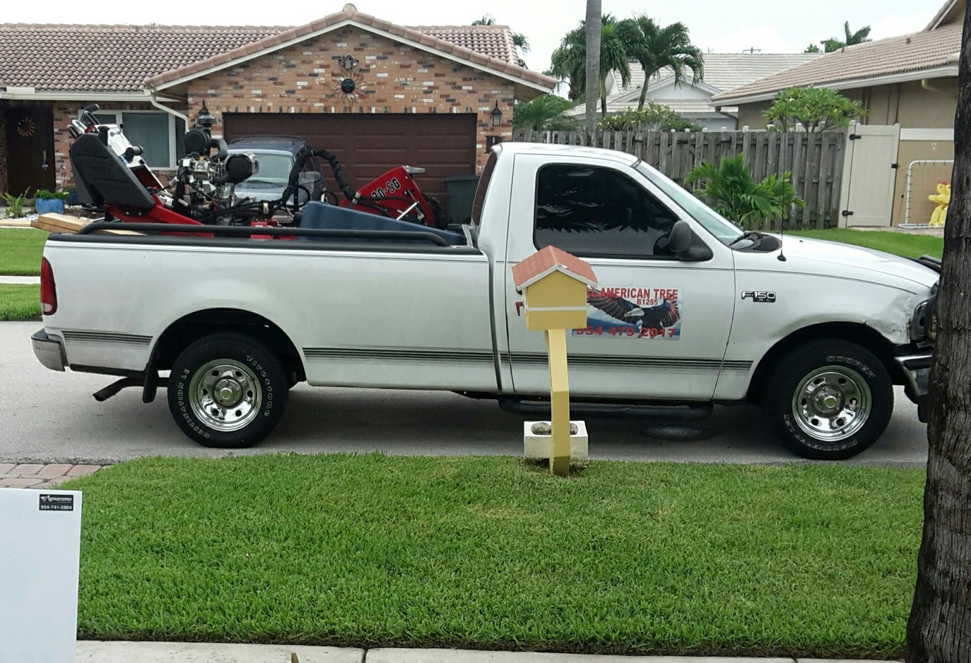 Company truck loaded with equipment, ready for the job
